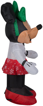 Load image into Gallery viewer, Gemmy Airblown Inflatable Inflatable Minnie Mouse in Snowman Sweater and Snowflake Skirt, 3.5 ft Tall
