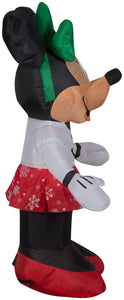 Gemmy Airblown Inflatable Inflatable Minnie Mouse in Snowman Sweater and Snowflake Skirt, 3.5 ft Tall