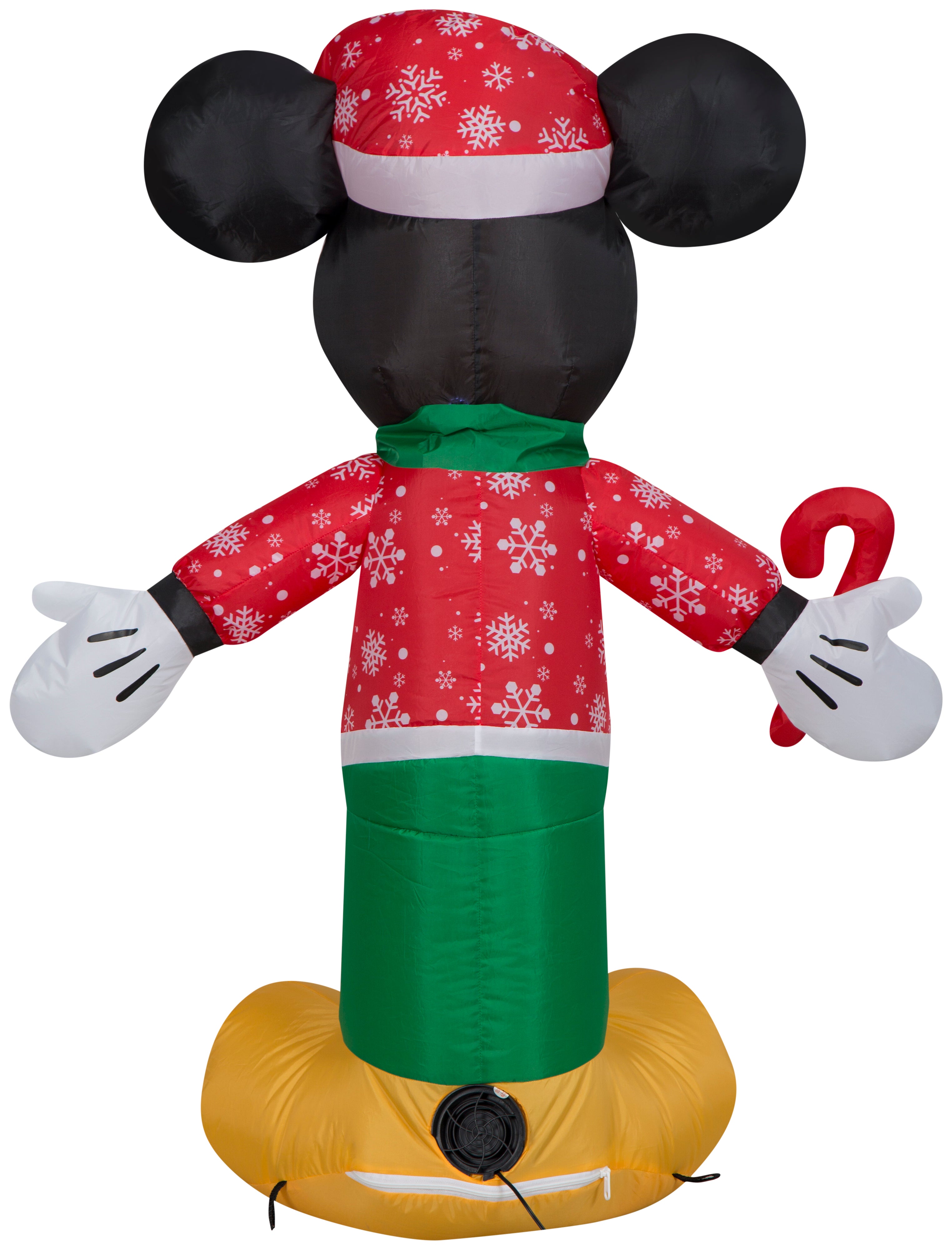 Gemmy Airblown Inflatable Mickey Mouse in Snowflake Sweater and Stocking Cap, 3.5 ft Tall