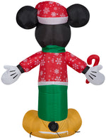 Load image into Gallery viewer, Gemmy Airblown Inflatable Mickey Mouse in Snowflake Sweater and Stocking Cap, 3.5 ft Tall
