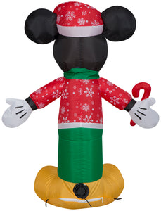 Gemmy Airblown Inflatable Mickey Mouse in Snowflake Sweater and Stocking Cap, 3.5 ft Tall
