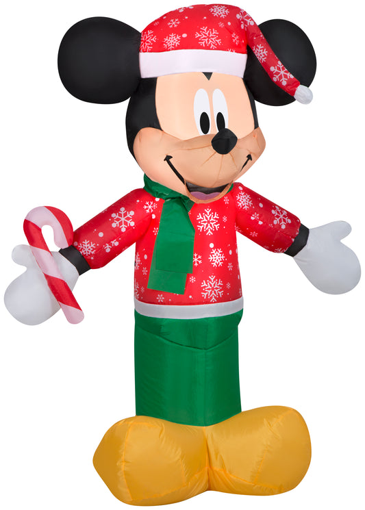 Inflatable Mickey Mouse in Snowflake Sweater and Stocking Cap, 3.5 ft Tall