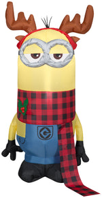 Load image into Gallery viewer, Gemmy Christmas Airblown Inflatable Kevin w/Antlers Headband and Scarf Universal, 3.5 ft Tall
