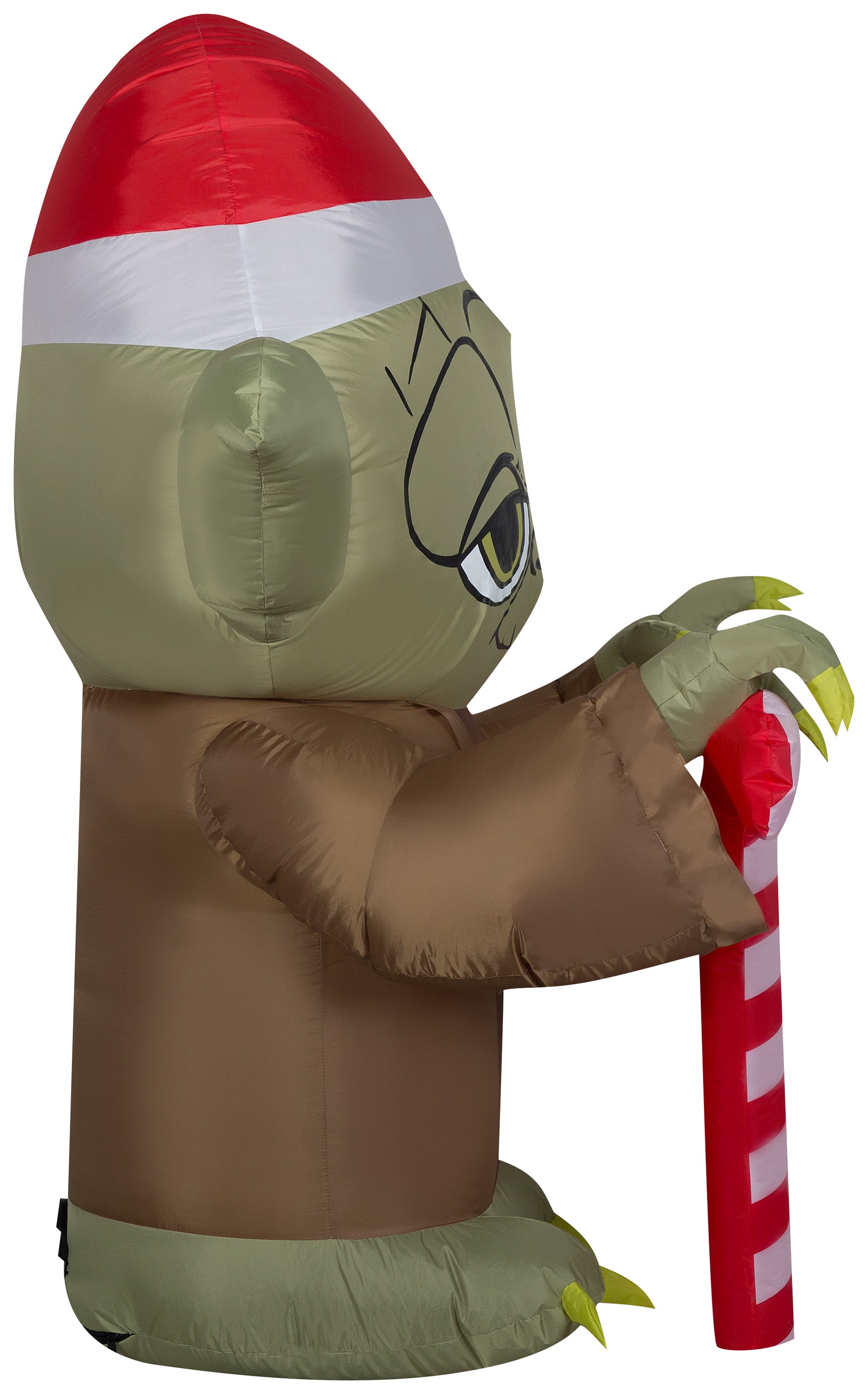 Gemmy Christmas Airblown Inflatable Inflatable Yoda with Candy Cane, 4.5 ft Tall, brown