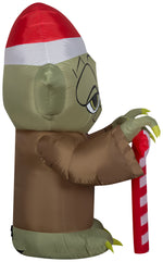Load image into Gallery viewer, Gemmy Christmas Airblown Inflatable Inflatable Yoda with Candy Cane, 4.5 ft Tall, brown
