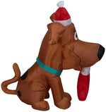 Load image into Gallery viewer, Gemmy Christmas Airblown Inflatable Inflatable SCOOB with a Christmas Stocking, 4.5 ft Tall, brown
