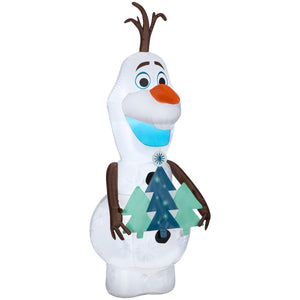 Gemmy Christmas Inflatable Olaf with Trees, 5.5 ft Tall, Multi