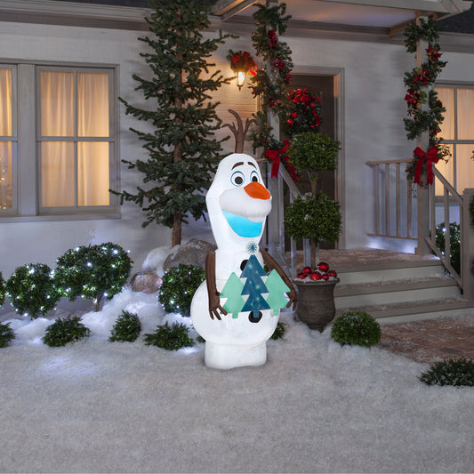 Christmas Inflatable Olaf with Trees, 5.5 ft Tall lifestyle