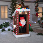 Load image into Gallery viewer, Gemmy Animated Christmas Airblown Inflatable Santa&#39;s Outhouse, 6 ft Tall, brown
