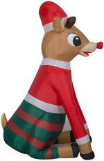 Load image into Gallery viewer, Gemmy Christmas Airblown Inflatable Inflatable Rudolph the Red Nosed Reindeer in Christmas PJs
