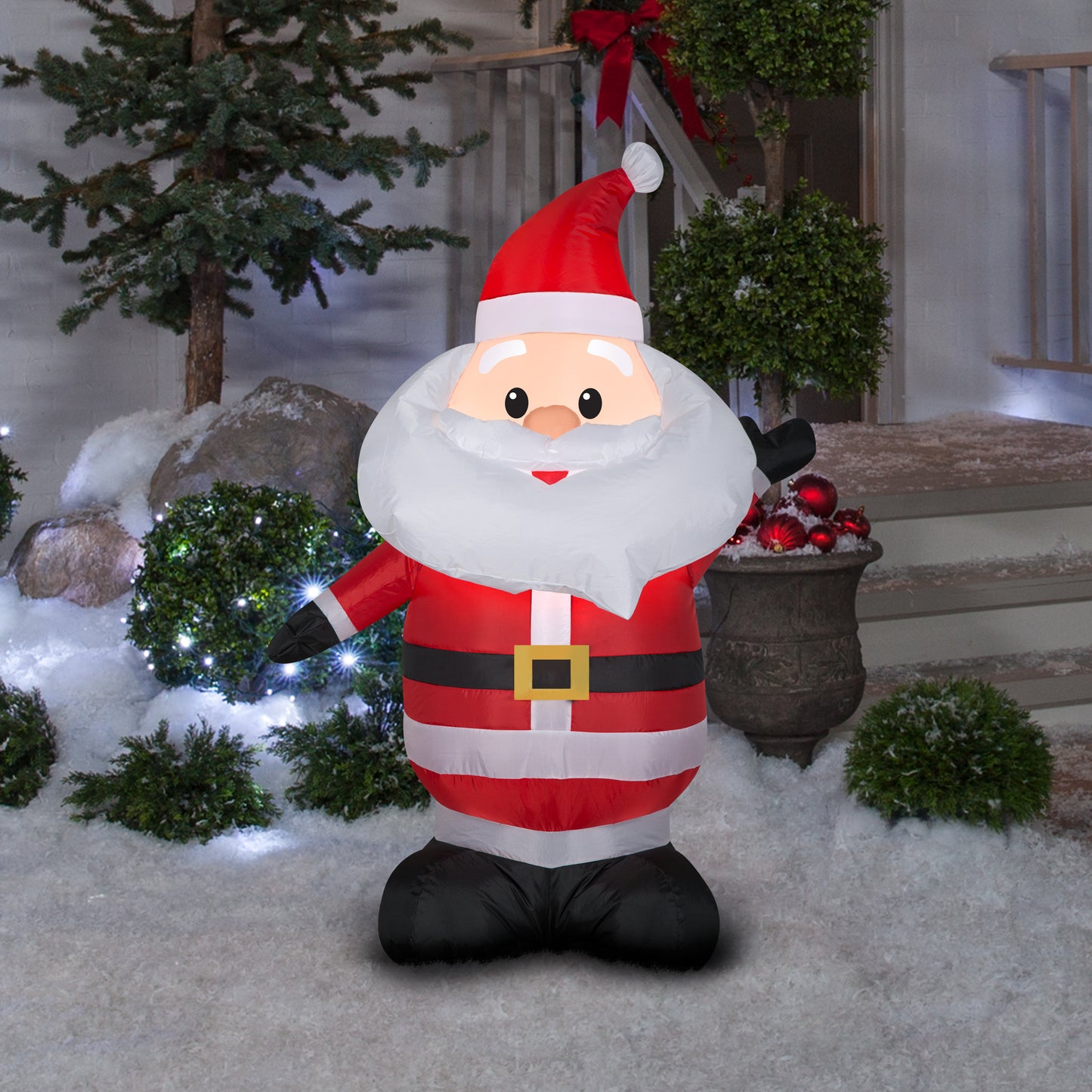 Christmas Inflatable Santa, 4 ft Tall lifestyle