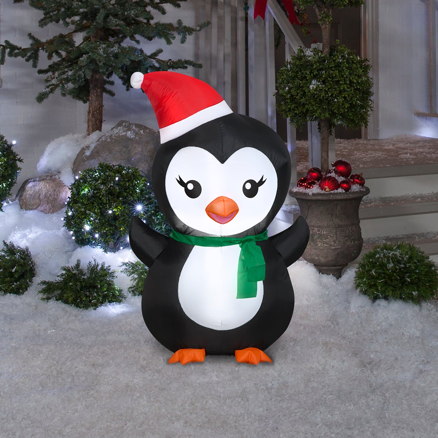 Christmas Inflatable Penguin, 3.5 ft Tall lifestyle
