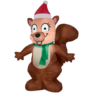 Gemmy Christmas Inflatable Squirrel, 3.5 ft Tall, Multi