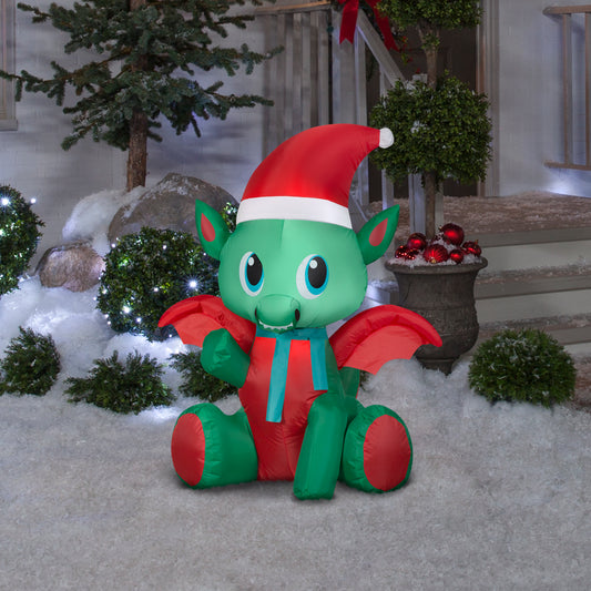 Christmas Inflatable Baby Dragon, 3.5 ft Tall lifestyle