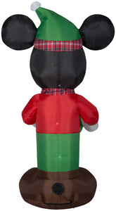 Gemmy Christmas Airblown Inflatable Inflatable Mickey Mouse with Plaid Accents, 6 ft Tall, green