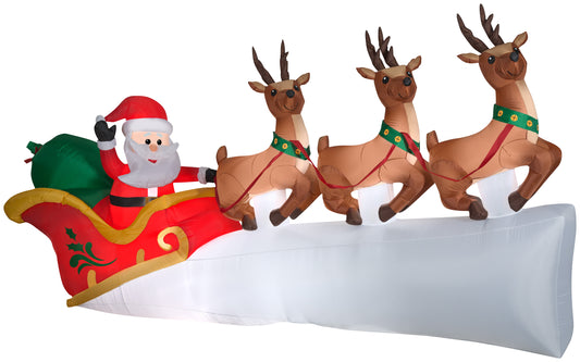 Christmas Inflatable Inflatable Santa's Flying Sleigh, 5.5 ft Tall, white