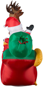 Load image into Gallery viewer, Gemmy Christmas Airblown Inflatable Inflatable Santa&#39;s Flying Sleigh, 5.5 ft Tall, white
