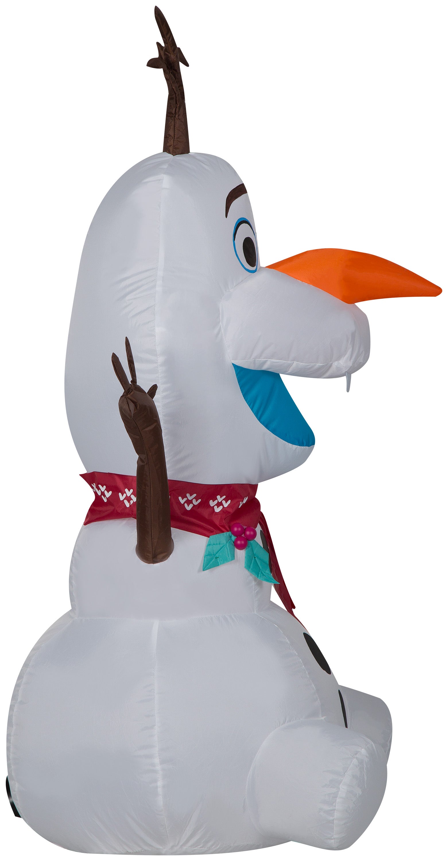 Gemmy Christmas Airblown Inflatable Inflatable Olaf with Red Scarf, 4 ft Tall, white