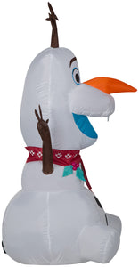 Gemmy Christmas Airblown Inflatable Inflatable Olaf with Red Scarf, 4 ft Tall, white