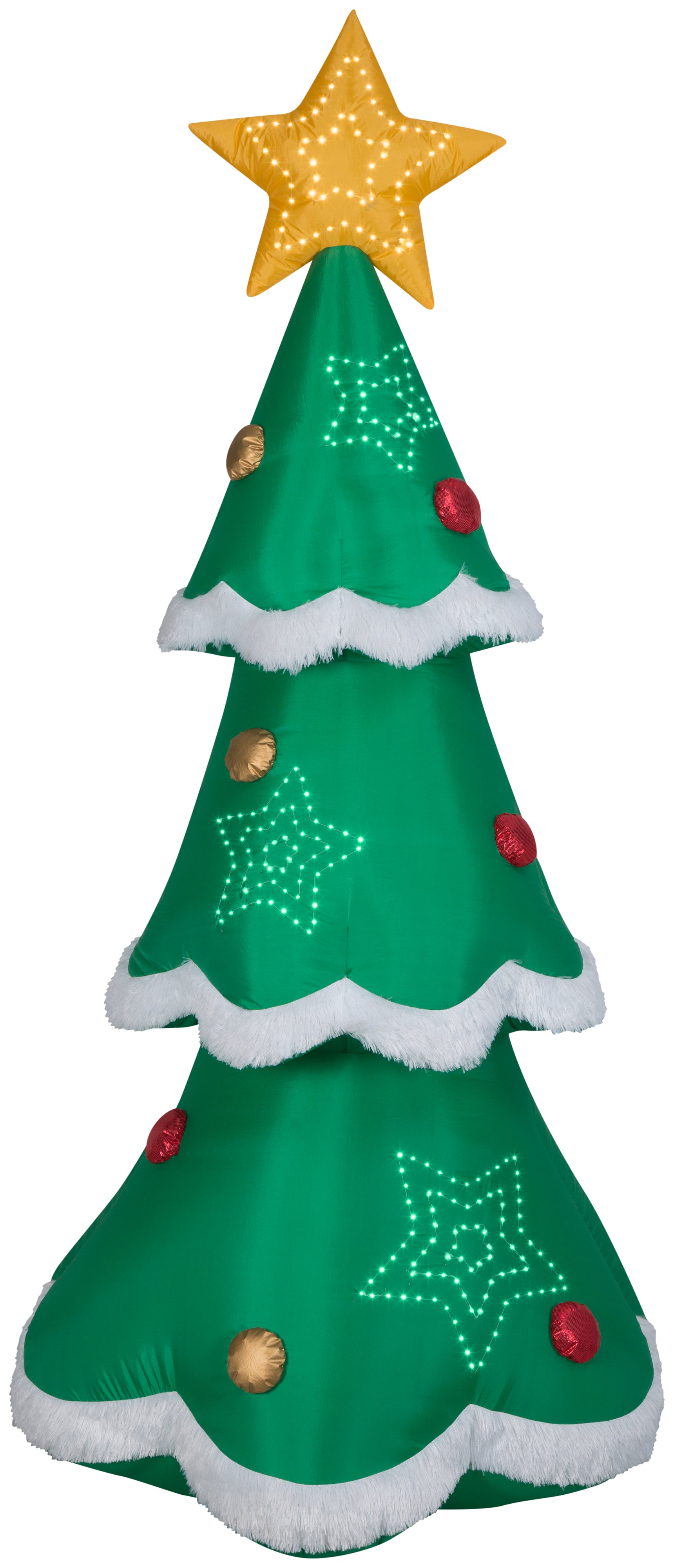 Gemmy Lightshow Airblown Inflatable Mixed Media Sewn in Micro LED Christmas Tree, 7.5 ft Tall