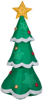 Load image into Gallery viewer, Gemmy Lightshow Airblown Inflatable Mixed Media Sewn in Micro LED Christmas Tree, 7.5 ft Tall
