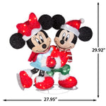 Load image into Gallery viewer, Gemmy Disney Mickey and Minnie Skating Scene Tinsel Yard Sculpture, 30-Inch, Pre-Lit LED Christmas Decor
