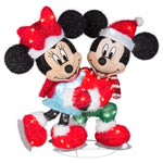 Load image into Gallery viewer, Gemmy Disney Mickey and Minnie Skating Scene Tinsel Yard Sculpture, 30-Inch, Pre-Lit LED Christmas Decor
