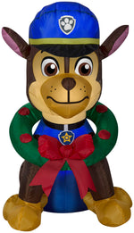 Load image into Gallery viewer, Gemmy Christmas Airblown Inflatable Chase with Wreath, 3 ft Tall, Blue
