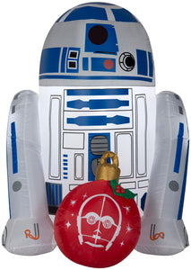 Star Wars Christmas Airblown Inflatable R2 D2 w/Ornament Wars, 3 ft Tall, White