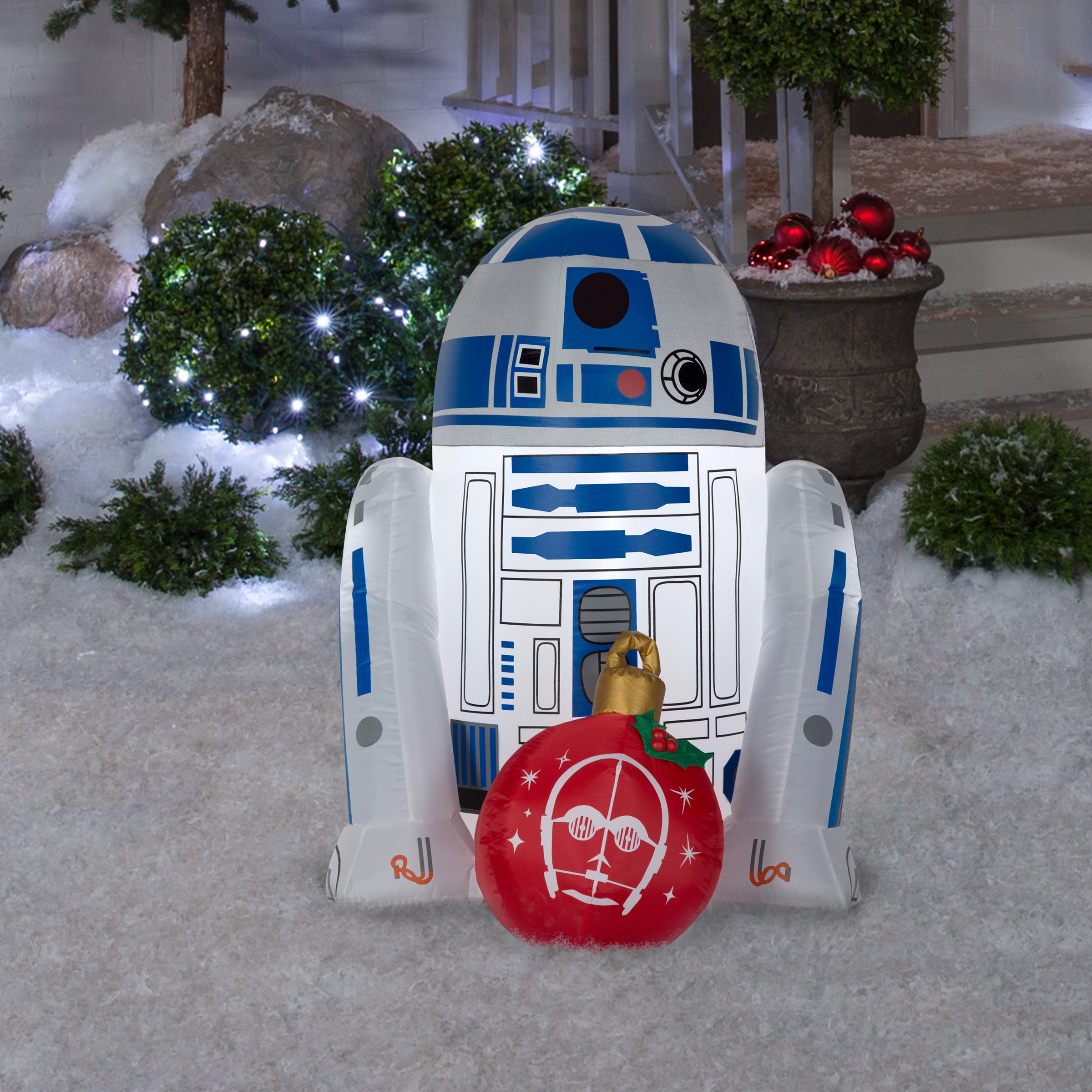 Star Wars Christmas Airblown Inflatable R2 D2 w/Ornament Wars, 3 ft Tall, White