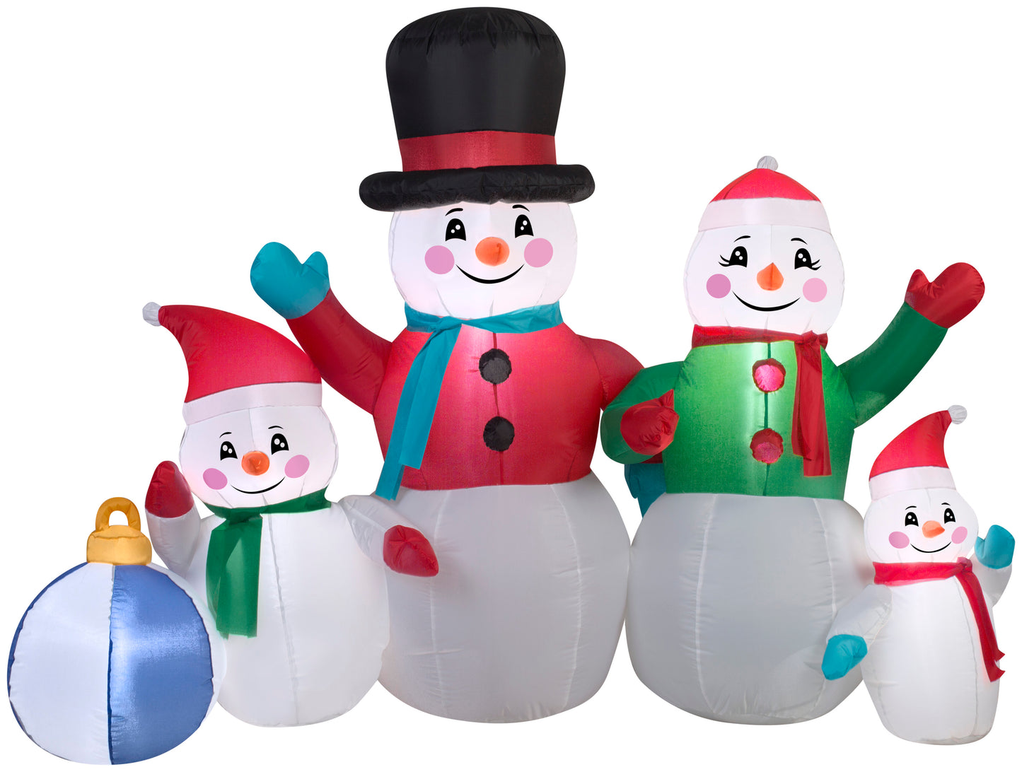 6.5' Wide Snowman Family Collection Christmas Inflatable
