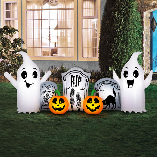 Occasions Airflowz Inflatable Ghost and Tombstone Scene, 8 ft Tall, Multicolored