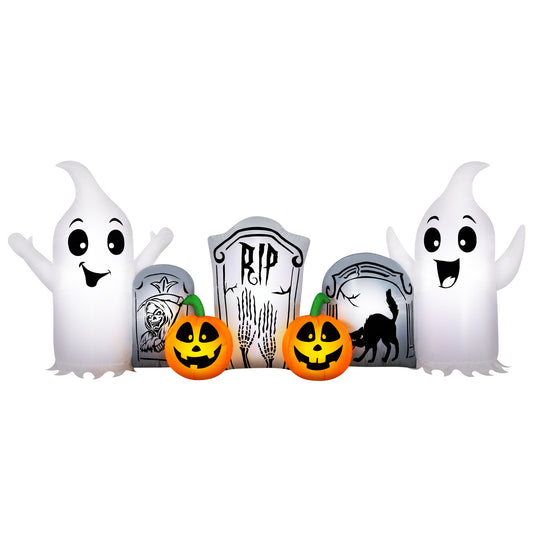 8-Ft Ghost & Tombstone Scene Halloween Inflatable