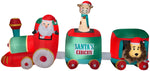 Load image into Gallery viewer, 5&#39; Airblown Mixed Media Santa in Circus Train Giant Christmas Inflatable
