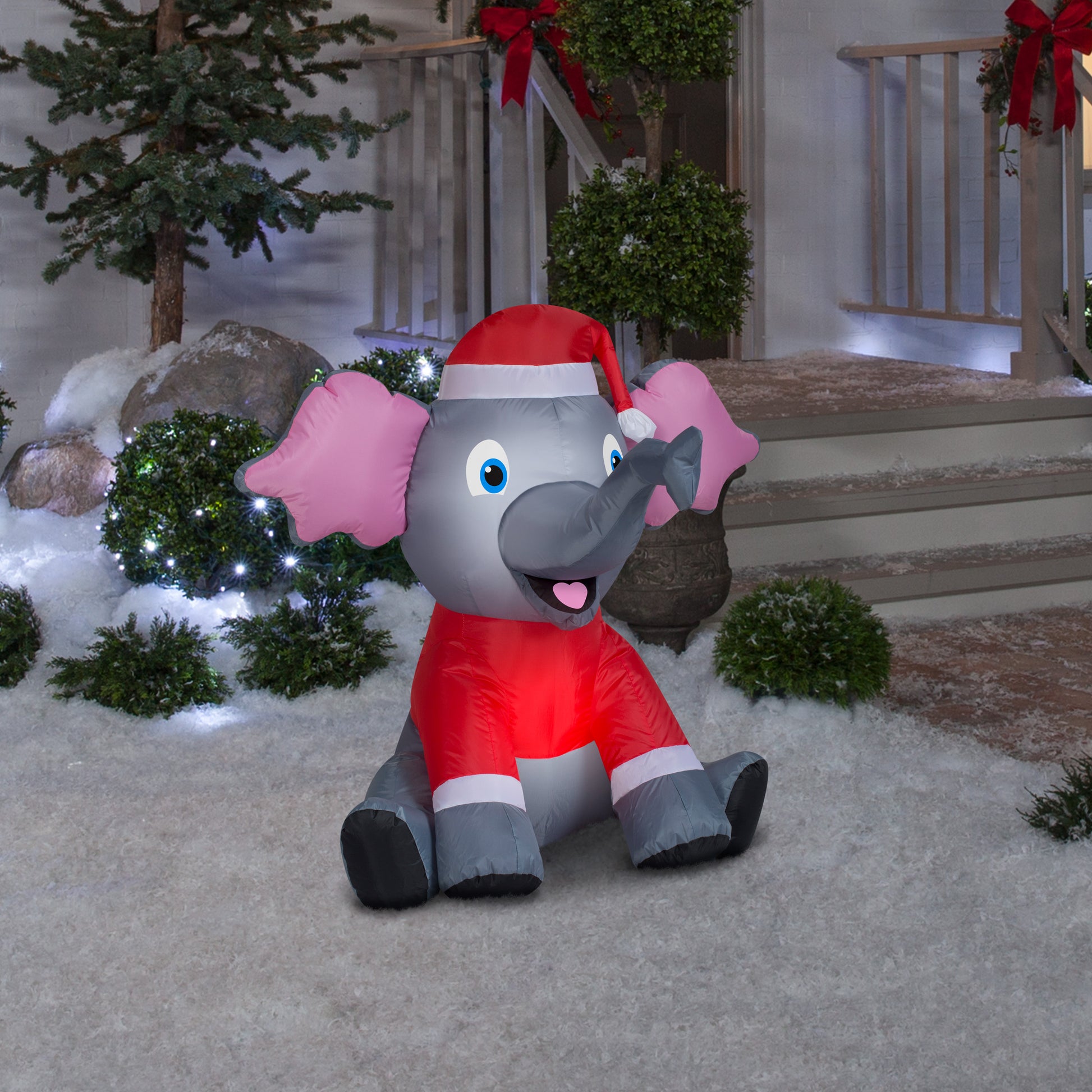 Christmas Inflatable Outdoor Elephant, 3 ft Tall lifestyle