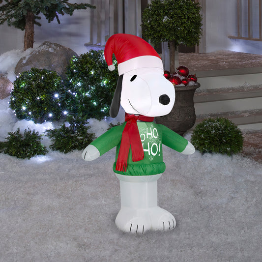 Snoopy w/ Ho Ho Ho Sweater Peanuts Christmas Inflatable lifestyle