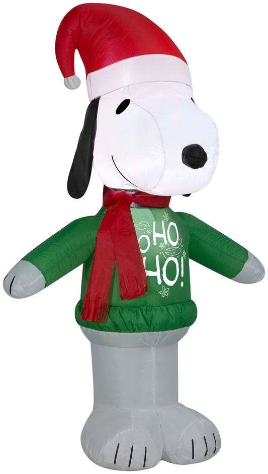 Snoopy w/ Ho Ho Ho Sweater Peanuts Christmas Inflatable