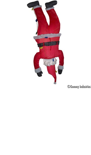 Christmas Airblown Inflatable 6.5' Upside Down Hanging Santa