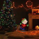 Load image into Gallery viewer, Peanuts 32in Peanuts PreLit LED Yard Art Skating Charlie Brown, Red
