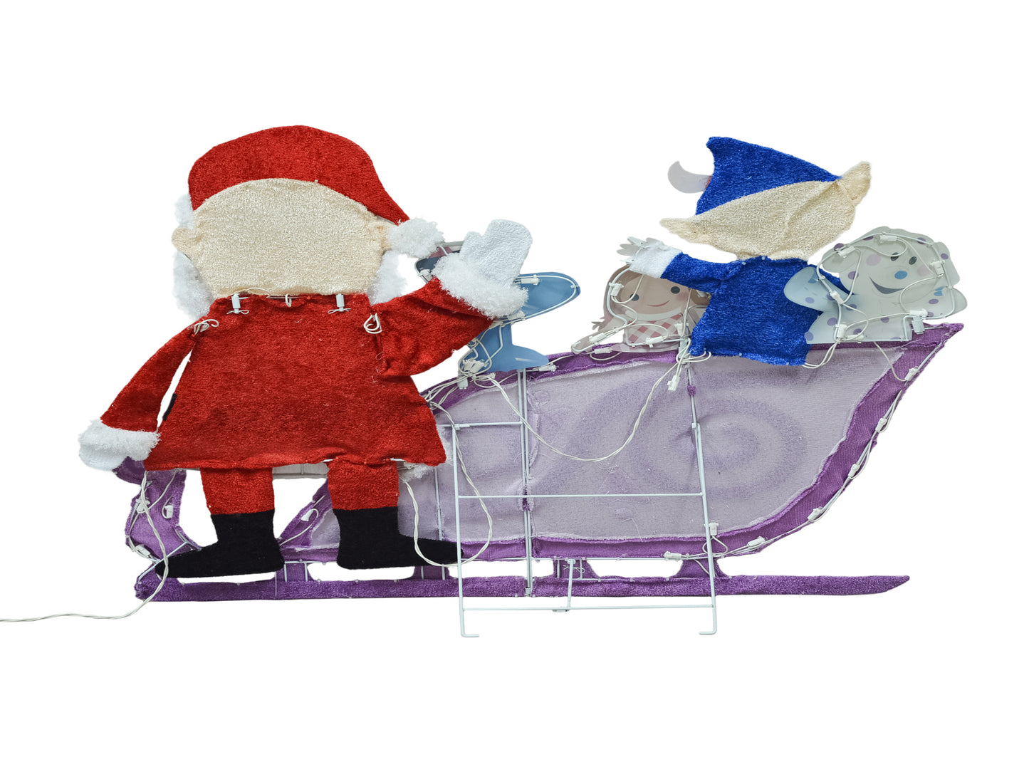 Rudolph the Red-Nosed Reindeer 42-Inch Wide Rudolph Santa and Sleigh 2D Pre-Lit Yard Art Christmas Décor