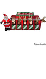 Load image into Gallery viewer, 11&#39; Wide Airblown Santa Reindeer Stable Giant Christmas Inflatable
