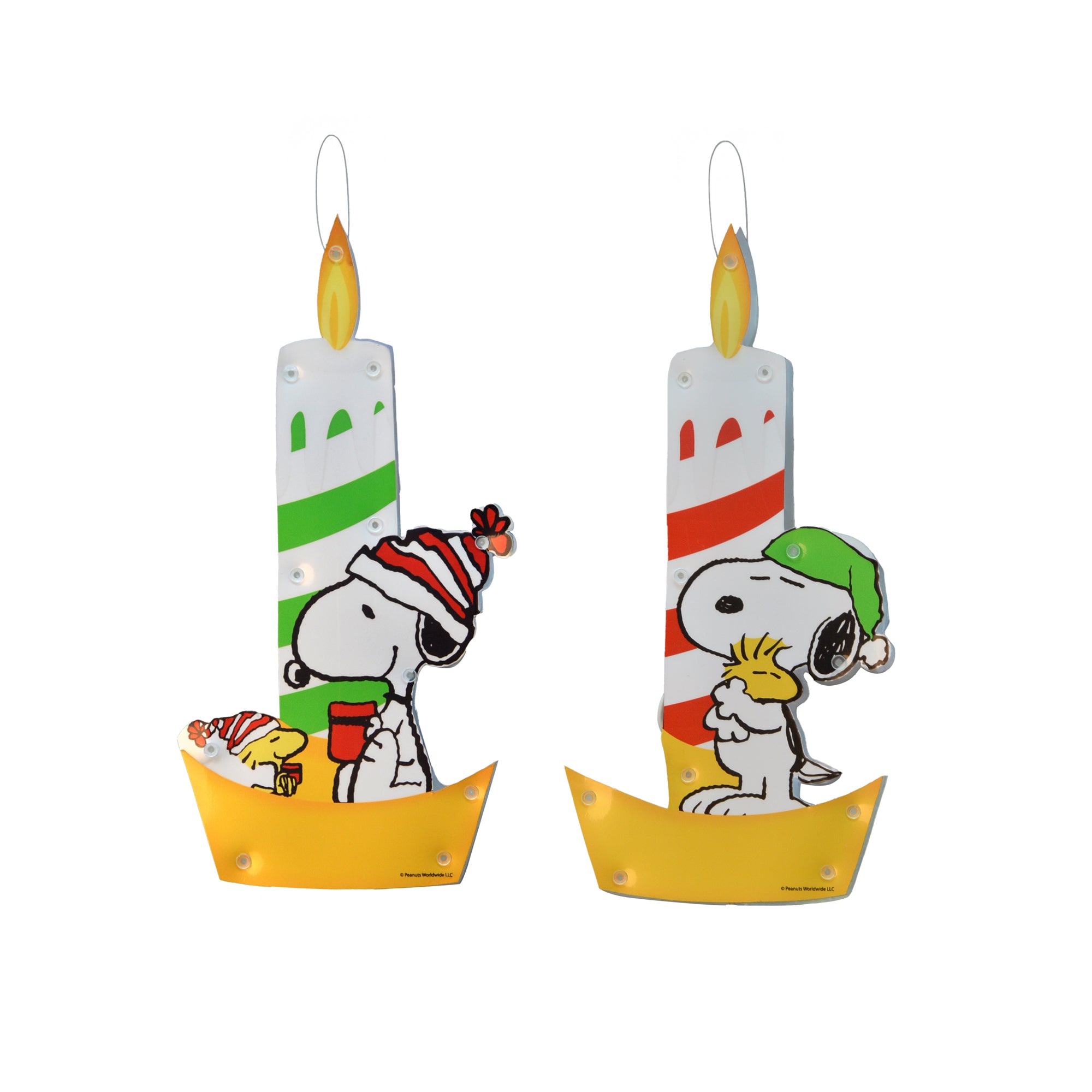 Peanuts 12in Peanuts Window Decor Candlestick , Red