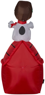 Load image into Gallery viewer, Peanuts Christmas Airblown Inflatable Snoopy on House Peanuts, 3.5 ft Tall, Multicolored

