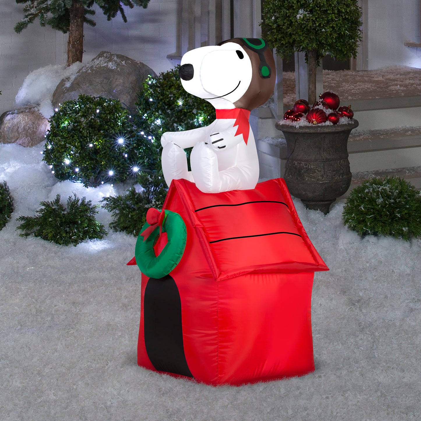 3.5-Ft Peanuts Snoopy on House Christmas Inflatable lifestyle