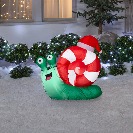 3' Snail Santa Christmas Inflatable lifestyle