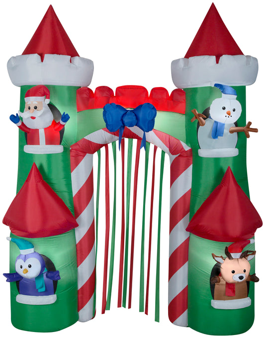 9' Archway Santa's Castle Christmas Inflatable