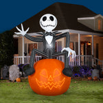Load image into Gallery viewer, Gemmy Lightshow Airblown Micro Lights Jack Skellington on Pumpkin Giant Disney, 10 ft Tall, Multi
