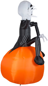 Gemmy Lightshow Airblown Micro Lights Jack Skellington on Pumpkin Giant Disney, 10 ft Tall, Multi