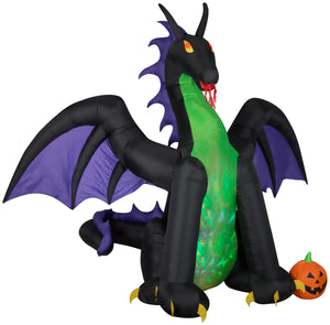 Gemmy 11.5' Animated Projection Airblown-Fire & Ice-Dragon w/ Wings