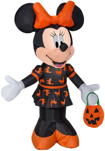 Gemmy Airblown Inflatable Minnie in Black and Orange Dress  Disney, 3.5 ft Tall, Multicolored